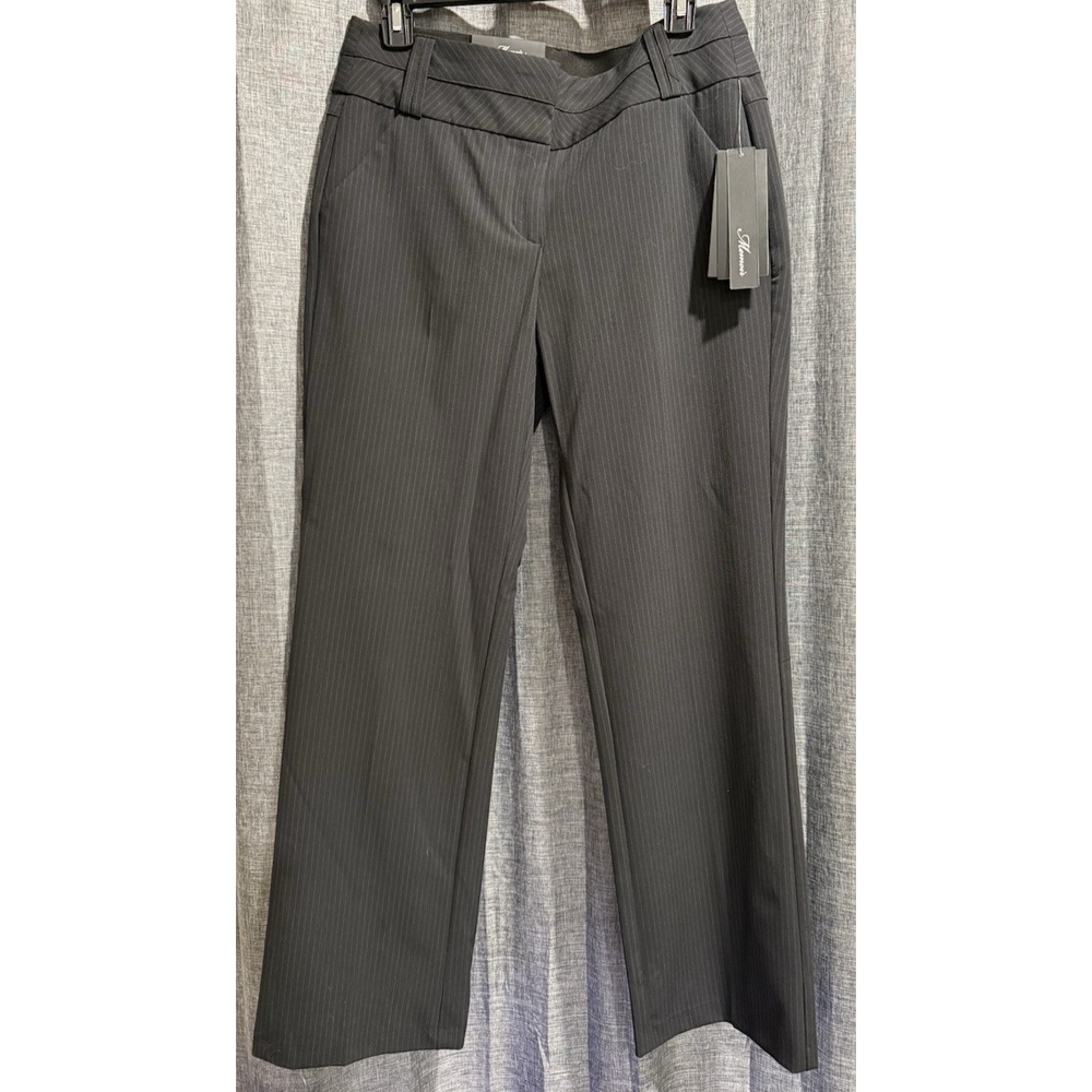 Memoir Black Career Dress Pants Simply Slender Straight Leg Size 7‎ Short NWT